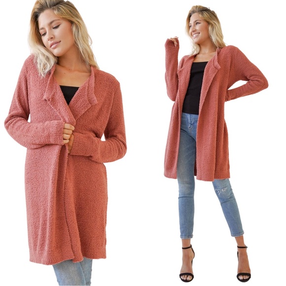 Hem & Thread Sweaters - NWT Hem & Thread Cloud Brushed Luxe Soft Cardigan Beautiful Rust Color